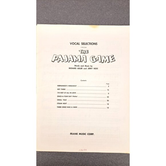 Vintage Vocal Selections From The Pajama Game Sheet Music Book Doris Day 1954 - Picture 6 of 9